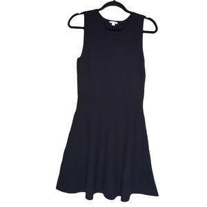Gap True Black Gassed Cotton Knit Flared Dress